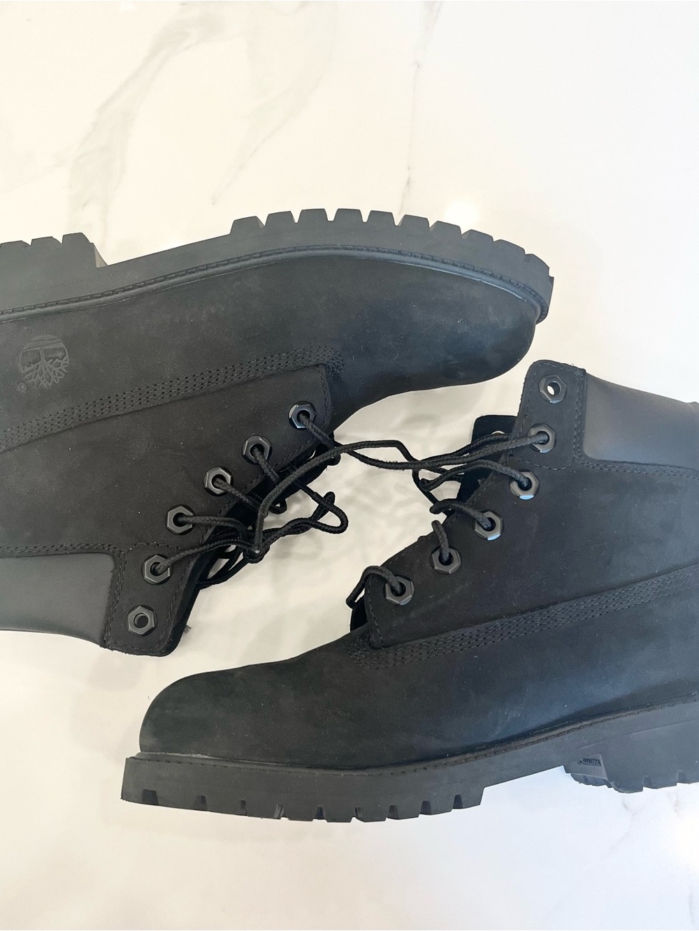 Timberland Black 6” Boys Lace-Up Boots Leather Size 5